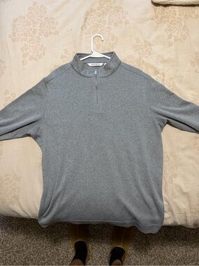 Peter Millar Men's Large Gray Quarter-Zip Pullover Golf
